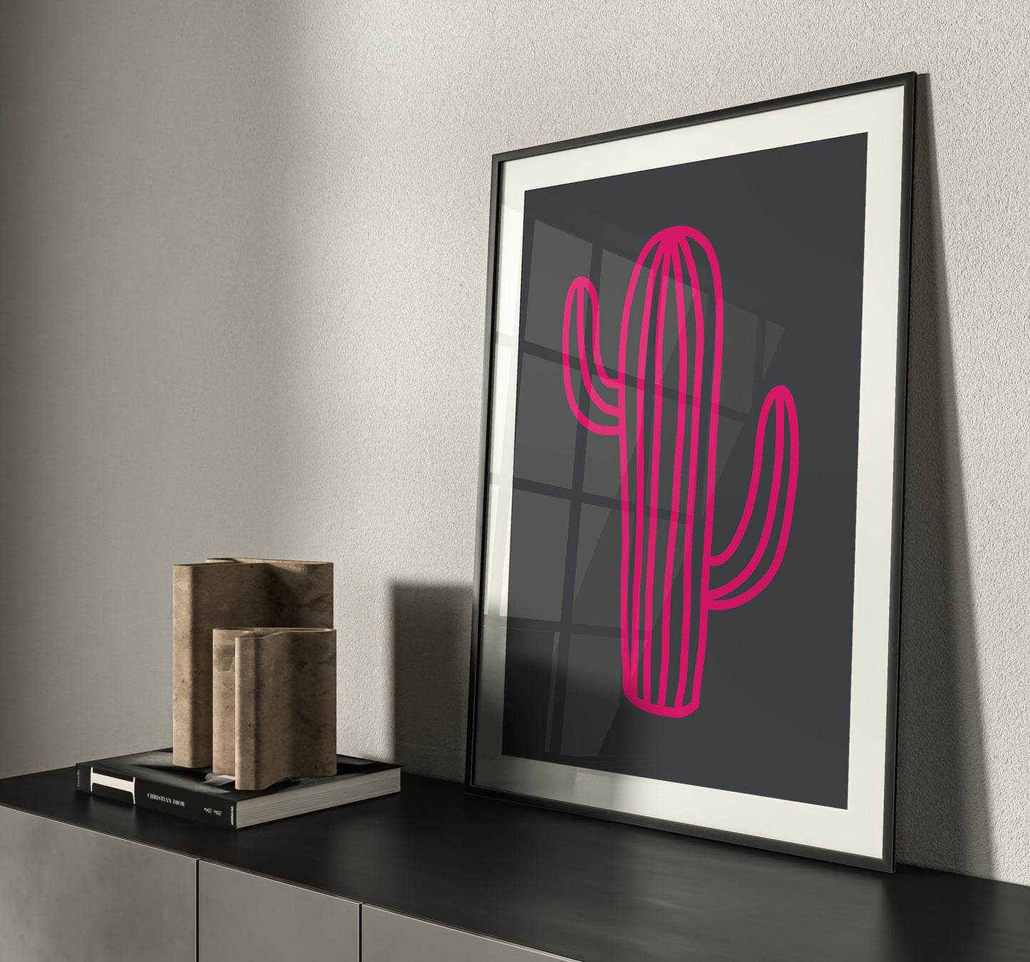 Cactus Neon Pink Print