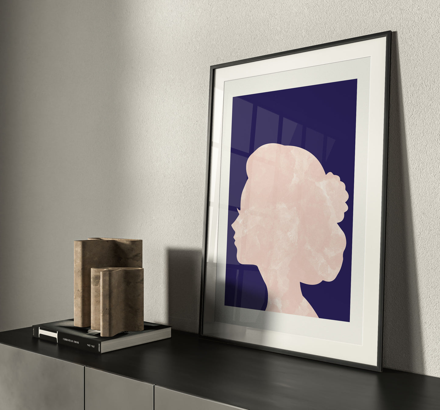 Marble Head Navy Print