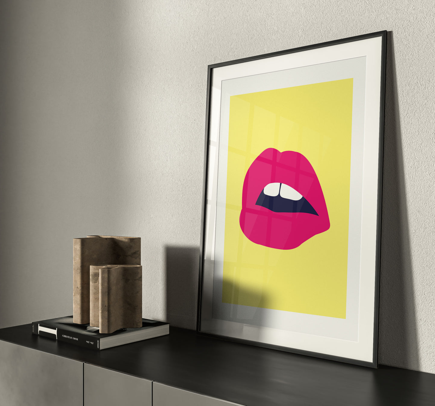 Pink Lips Yellow Back Print