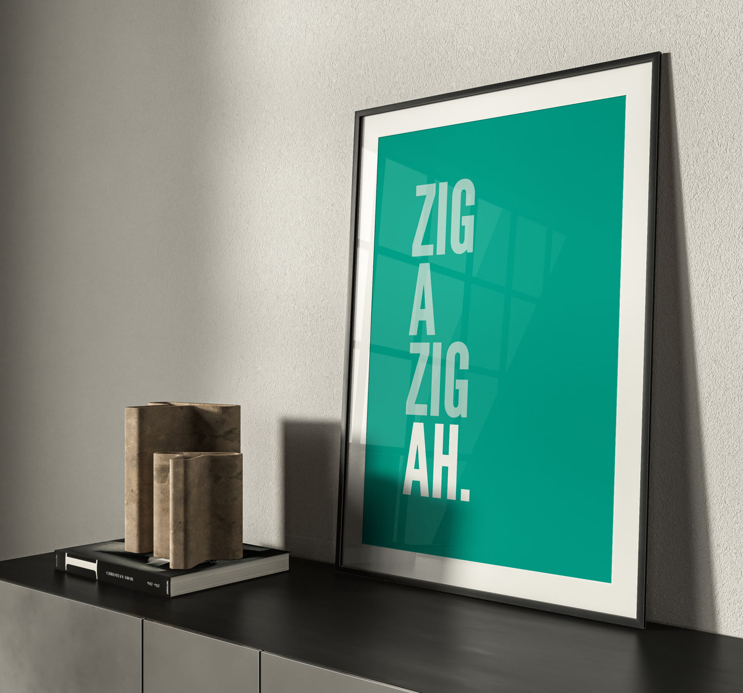 Zig a Zig Teal Print
