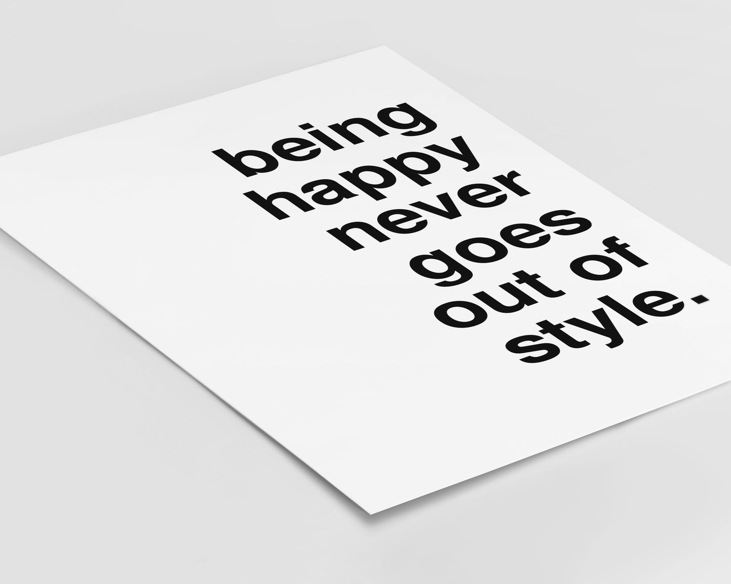 Being Happy White Print