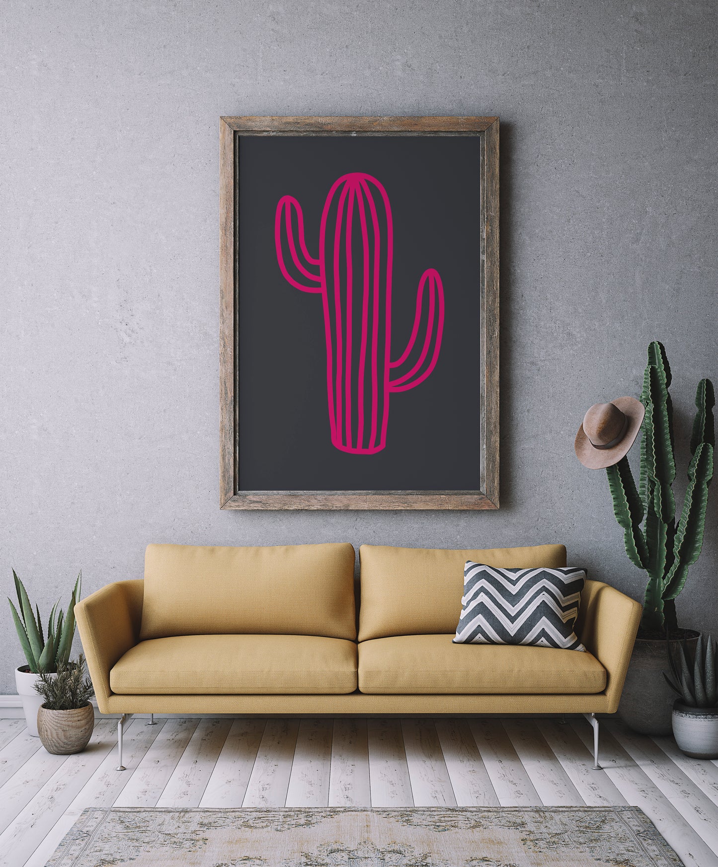 Cactus Neon Pink Print