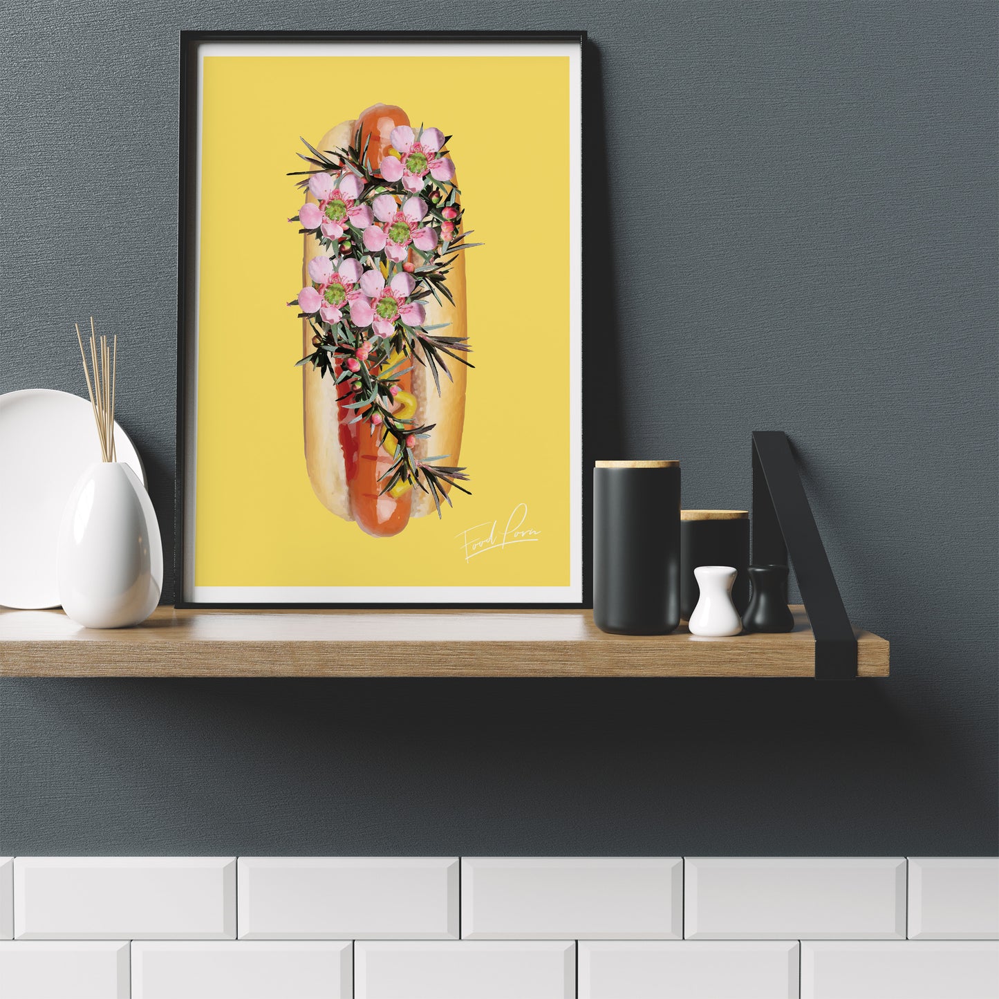 Hot Dog Floral Yellow Print