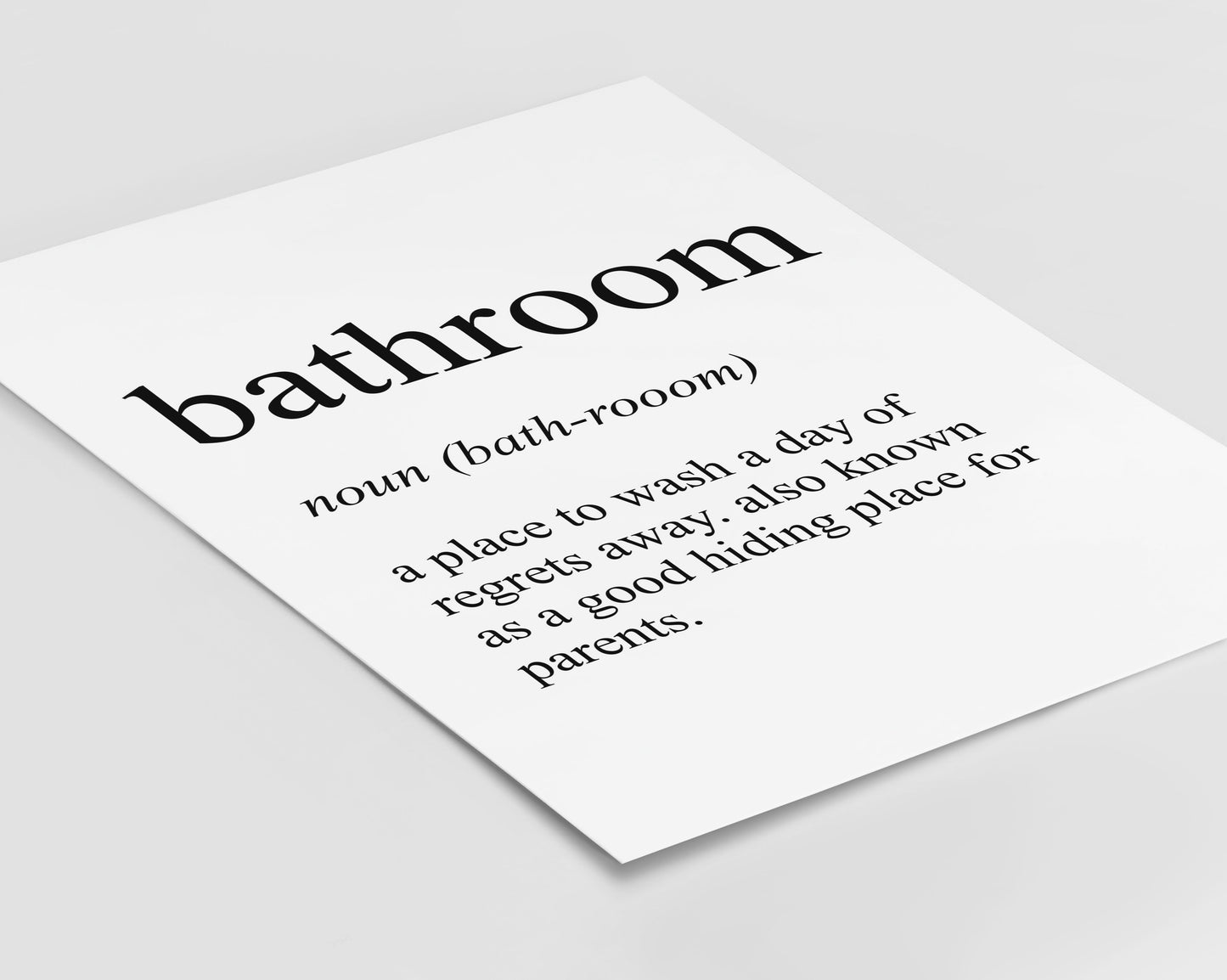 Bathroom Definition Print
