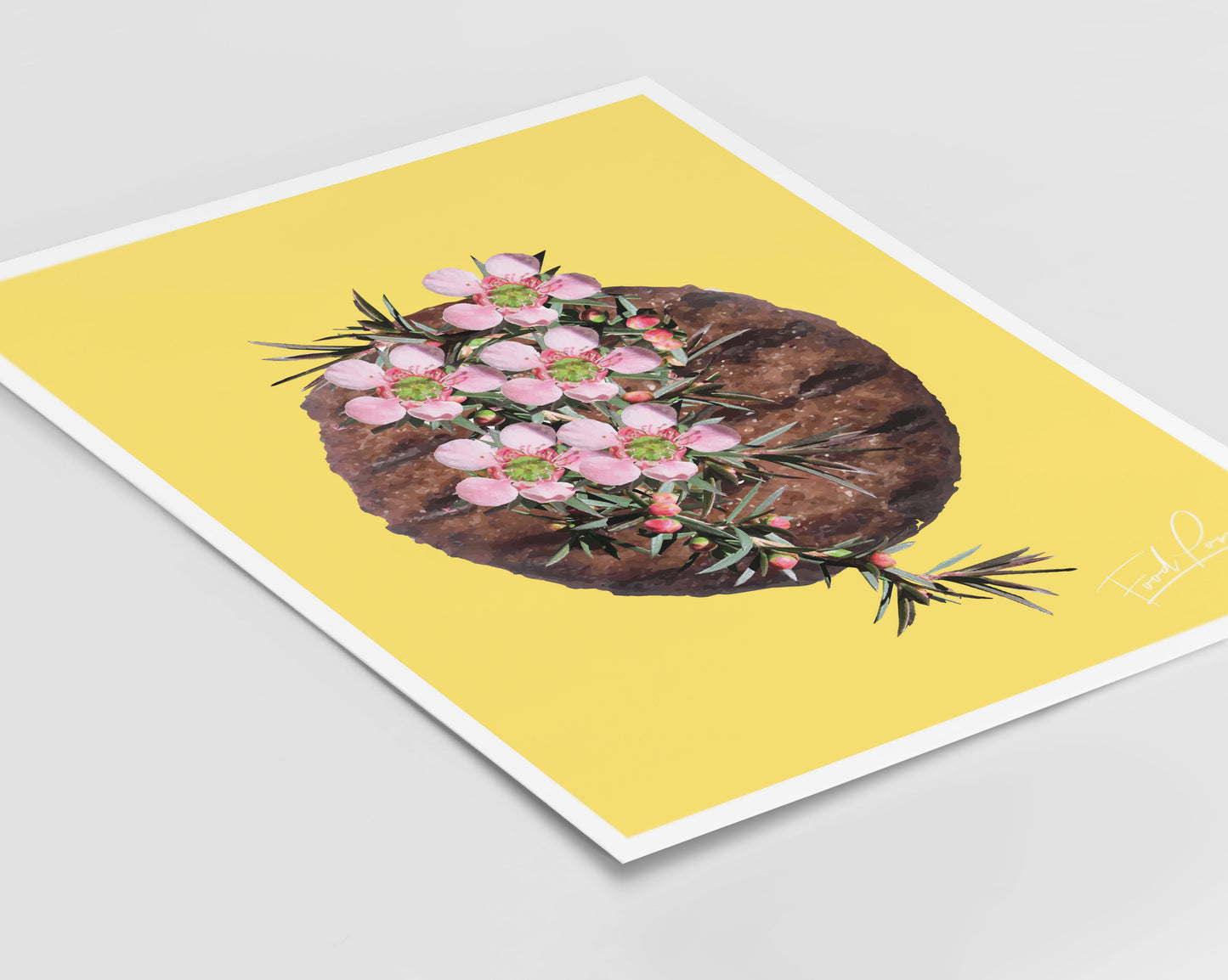 Burger Floral Yellow Print