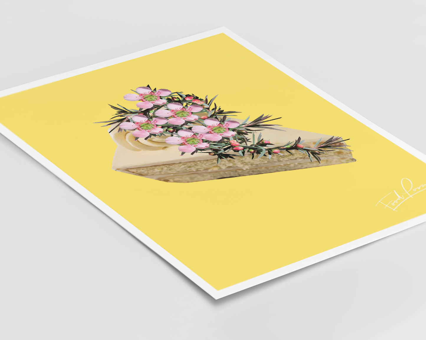 Cake Floral Yellow Print