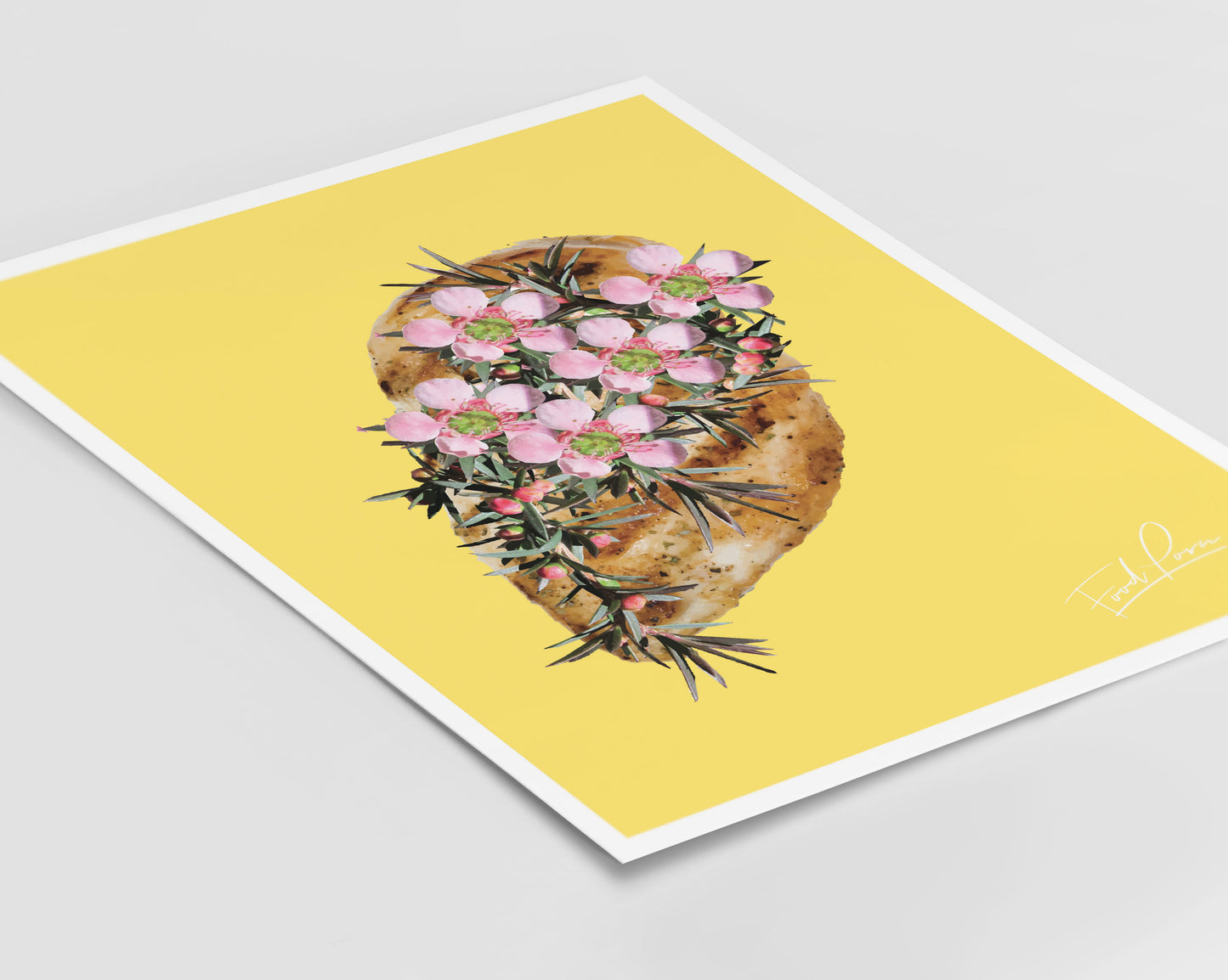 Garlic Bread Floral Yellow Print