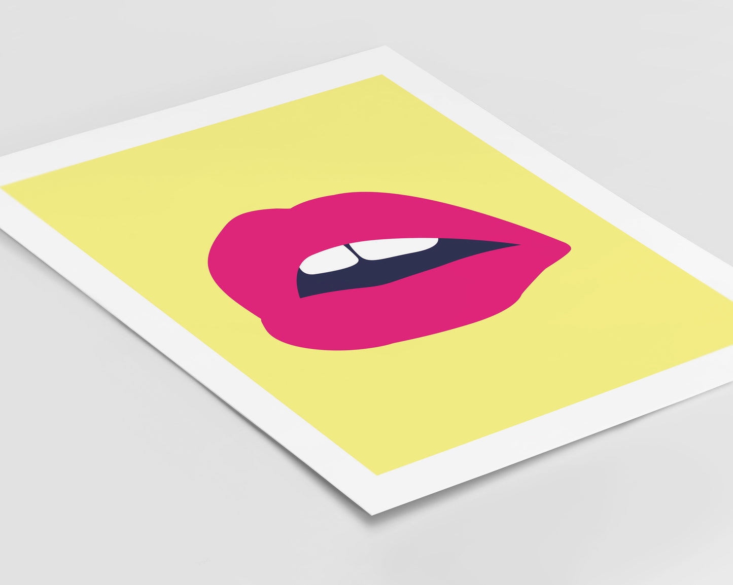 Pink Lips Yellow Back Print