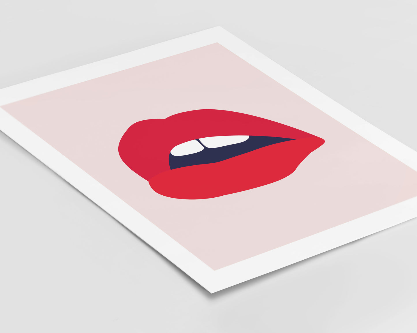 Red Lips Salmon Back Print