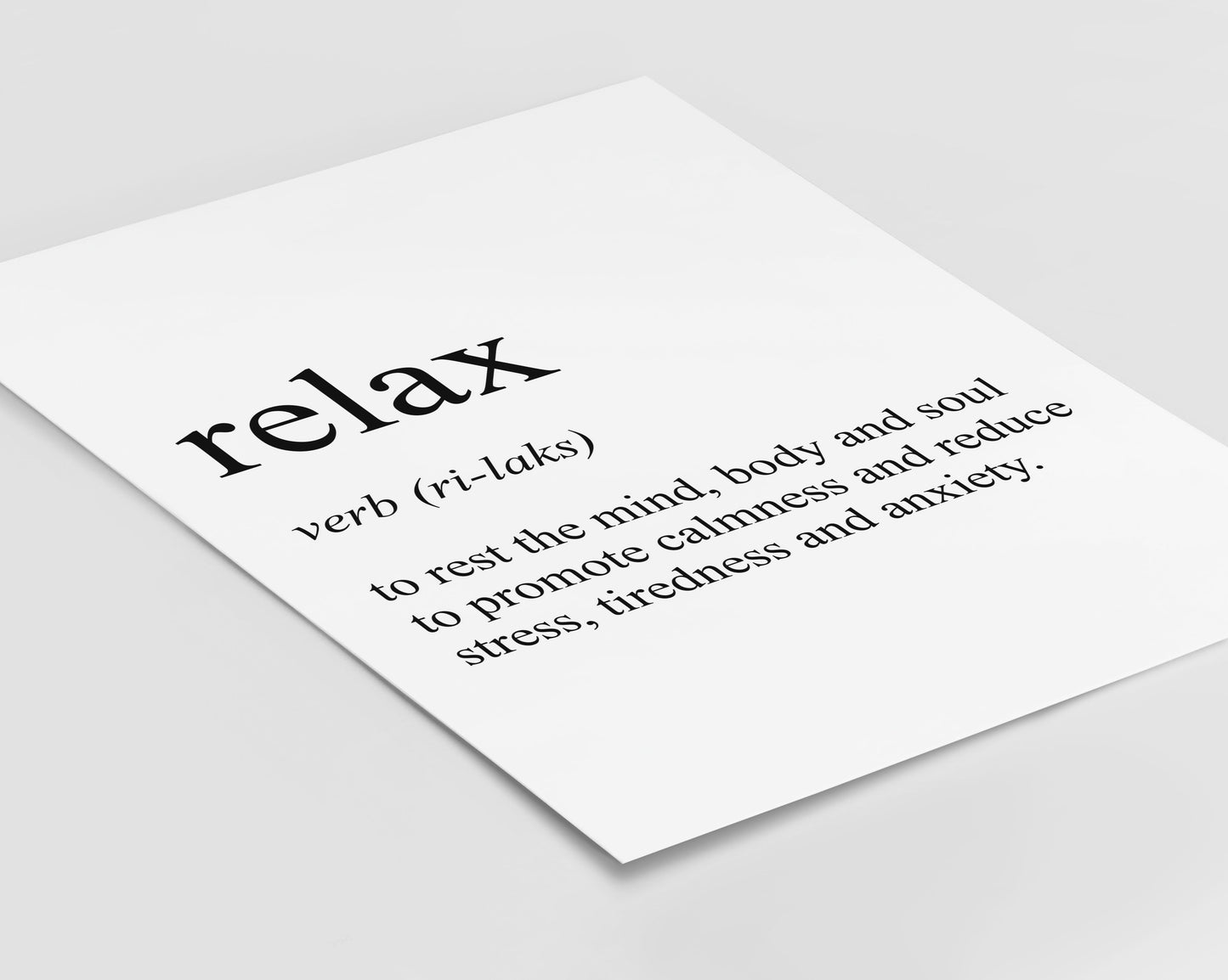 Relax Definition Print