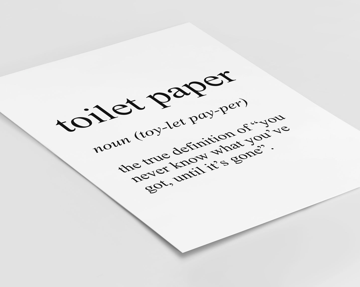 Toilet Paper Definition Print