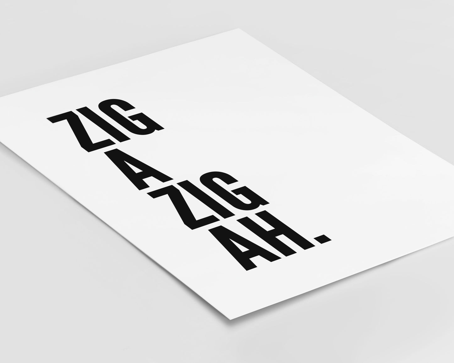 Zig a Zig White Print