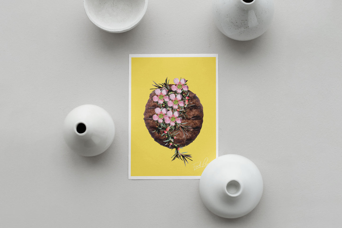 Burger Floral Yellow Print