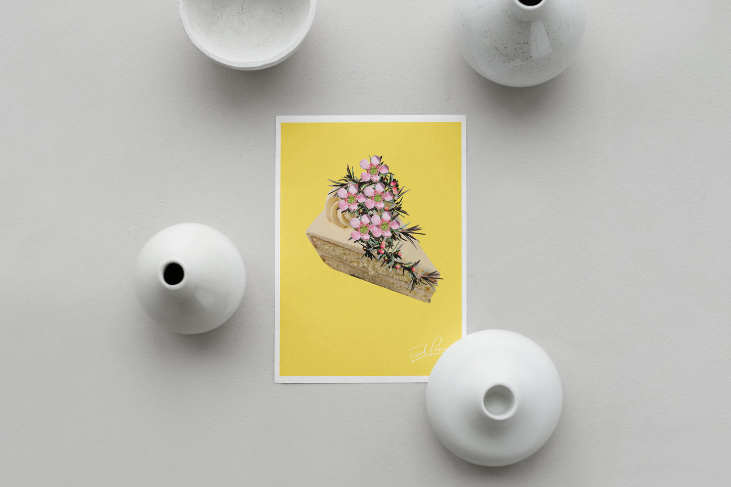 Cake Floral Yellow Print