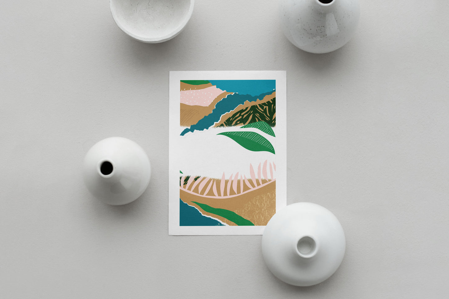 White Mixed Jungle Print