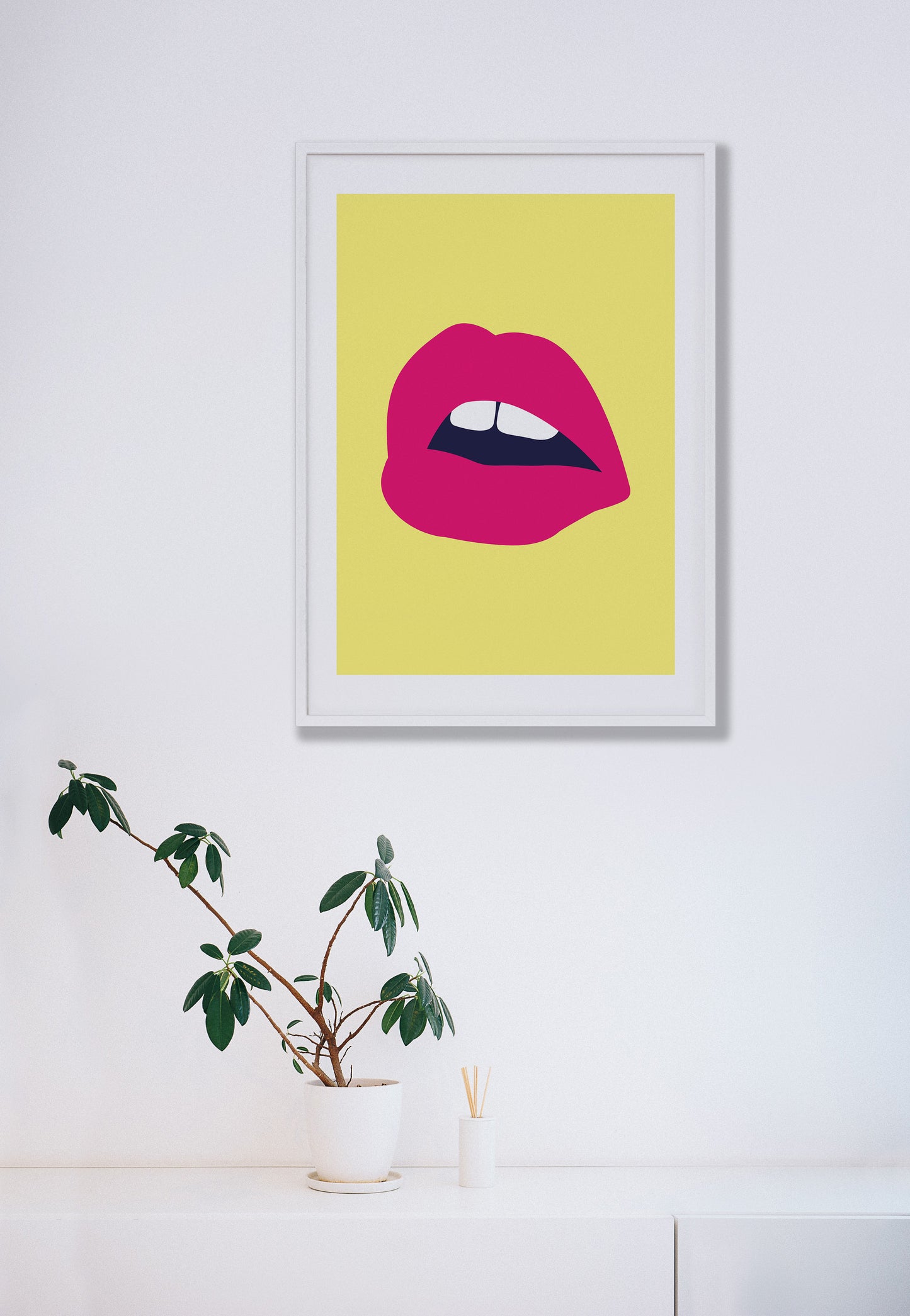 Pink Lips Yellow Back Print