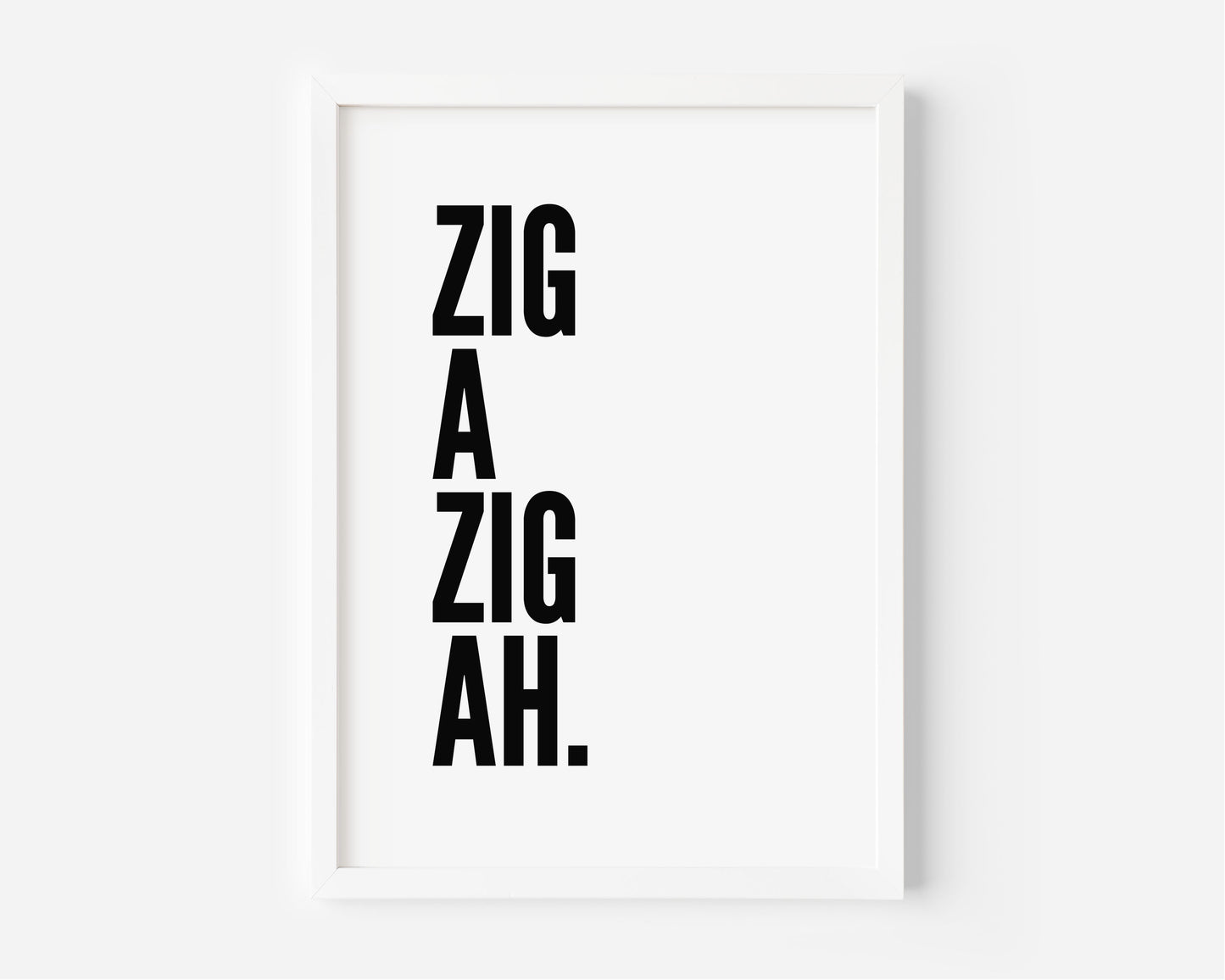 Zig a Zig White Print
