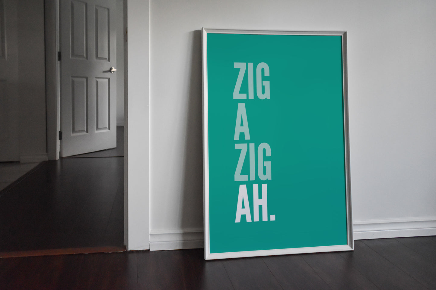 Zig a Zig Teal Print