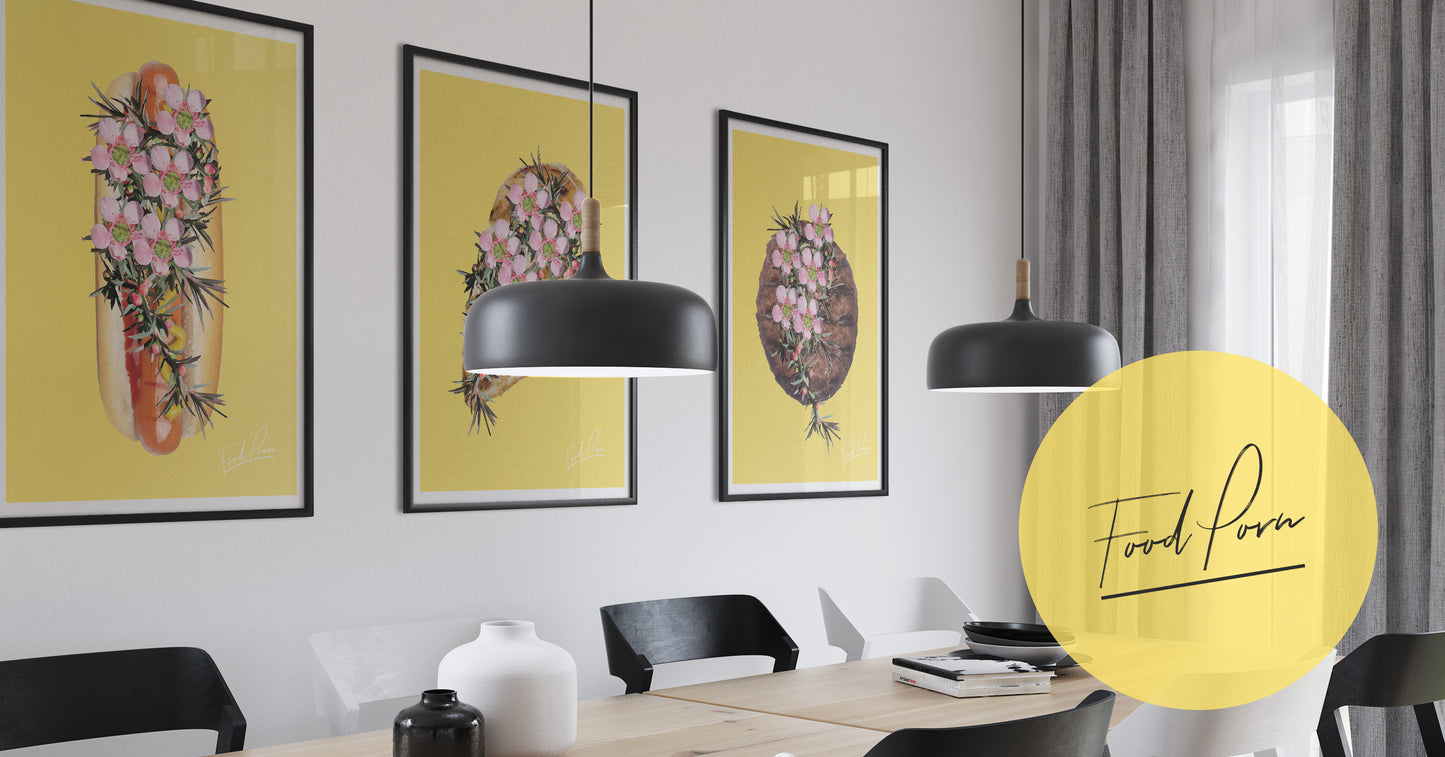 Hot Dog Floral Yellow Print