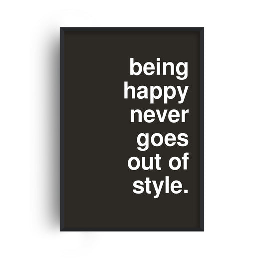 Being Happy Black Print