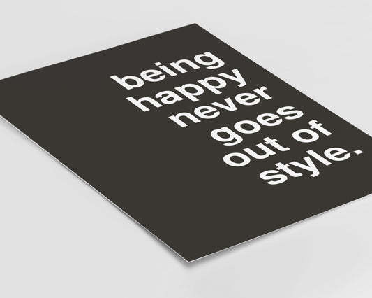 Being Happy Black Print