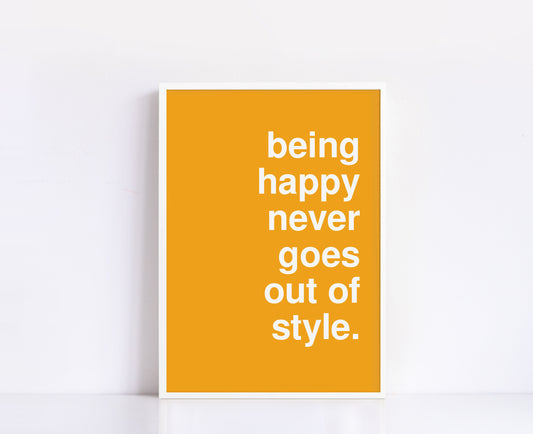 Being Happy Yellow Print