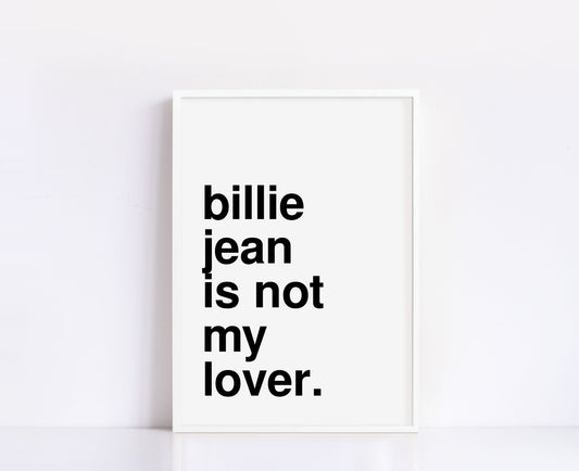 Billie Jean White Print