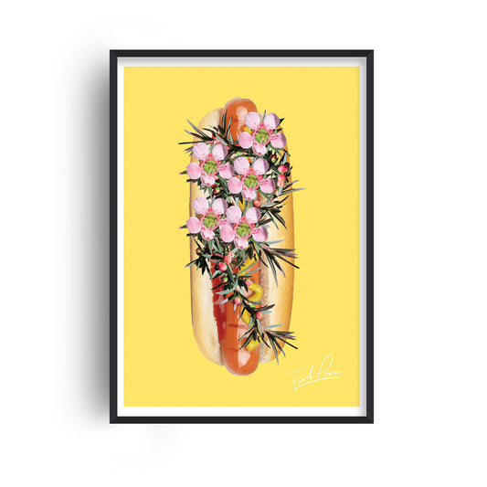 Hot Dog Floral Yellow Print