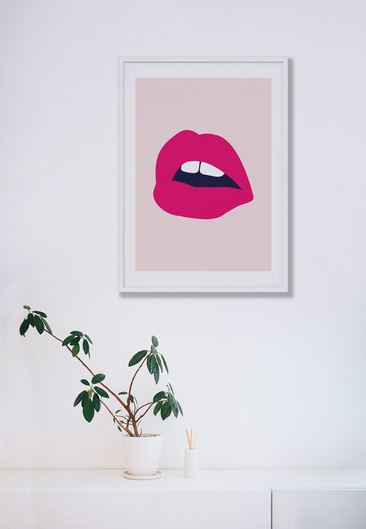 Pink Lips Salmon Back Print